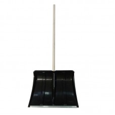 Лопата снеговая пластмассовая с планкой, с деревянным черенком Ледок 00-00002422, 500x375 мм