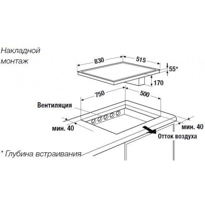 Индукционная варочная панель с вытяжкой Kuppersbusch KMI 8500.0 SR Stainless steel