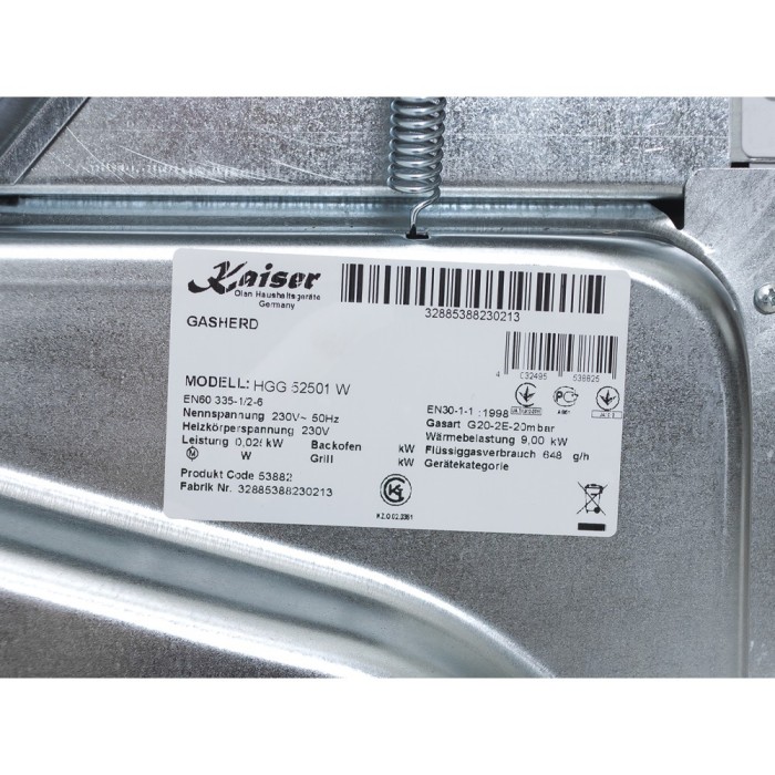 Плита газовая Kaiser HGG 52502 W Eco