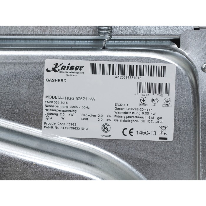Плита газовая Kaiser HGG 52521 KW Eco