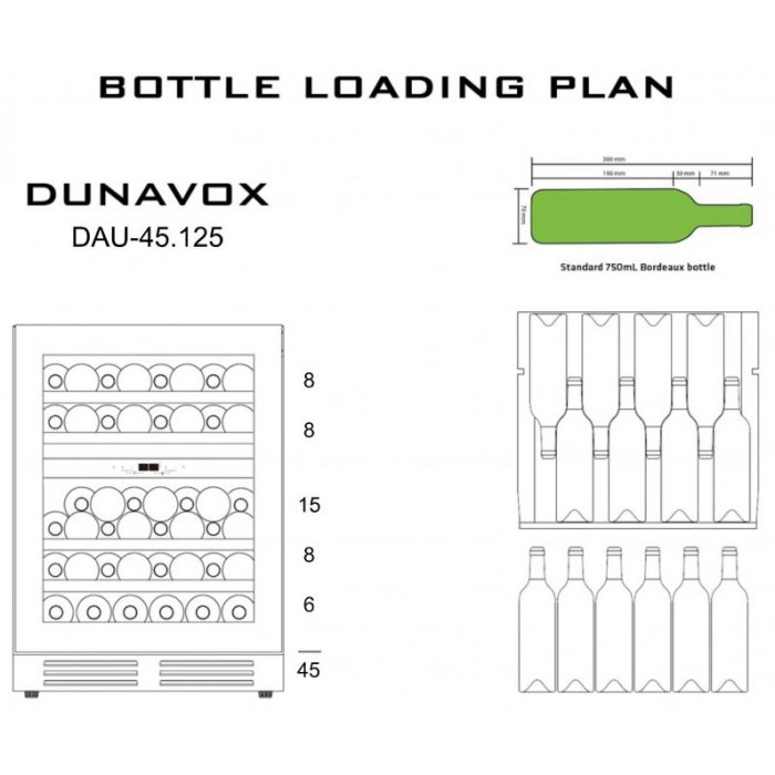 Винный шкаф Dunavox DAU-45.125DOP.TO