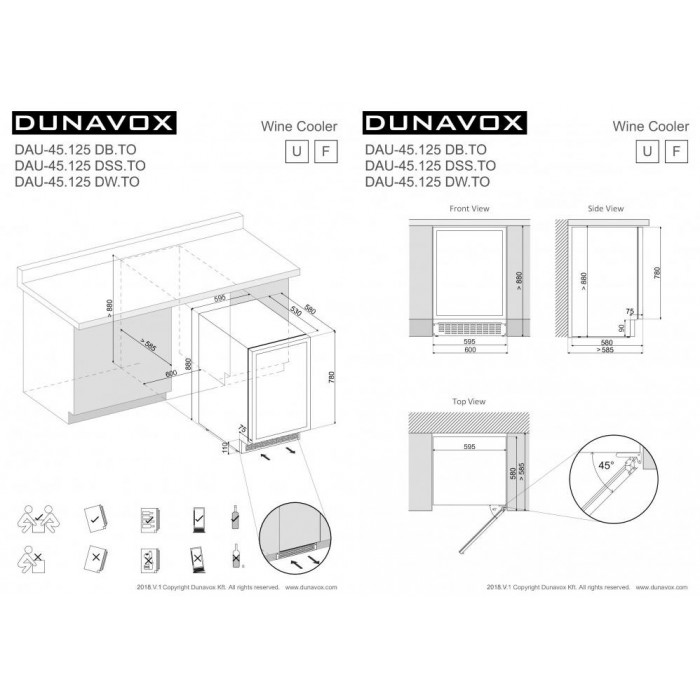 Винный шкаф Dunavox DAU-45.125DOP.TO