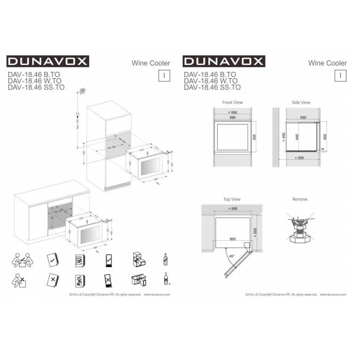 Винный шкаф Dunavox DAV-18.46SS.TO