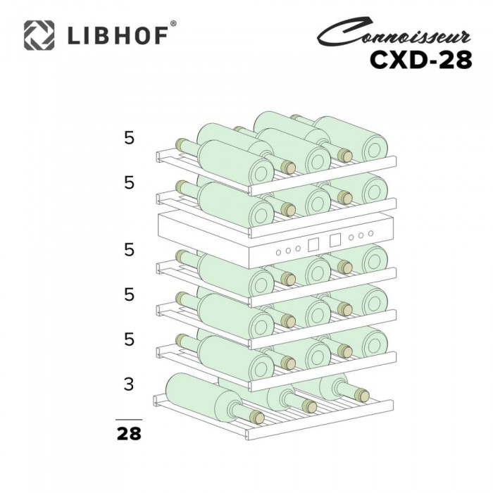 Встраиваемый винный шкаф Libhof Connoisseur CXD-28 Black