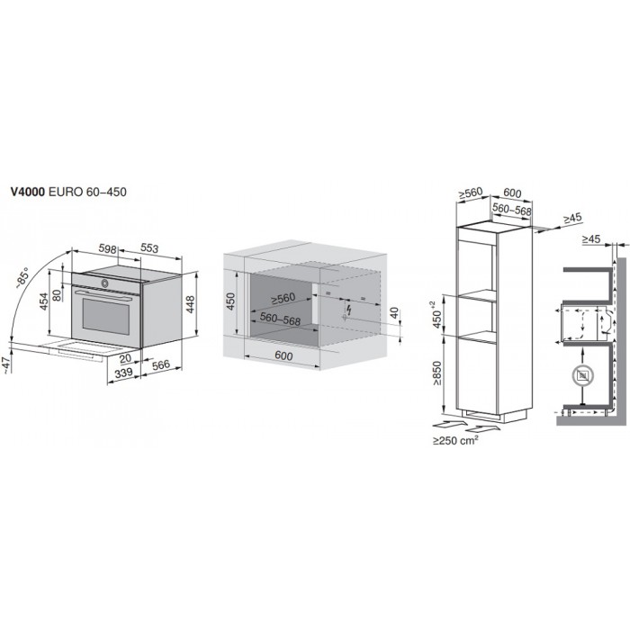 Встраиваемая микроволновая печь V-ZUG CombiMiwell V4000 45 CM4T-24025 (платиновое стекло)