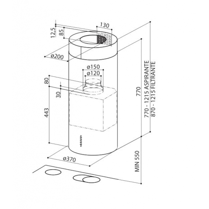 Вытяжка Faber CYLINDRA IS./4 EV8 X A37