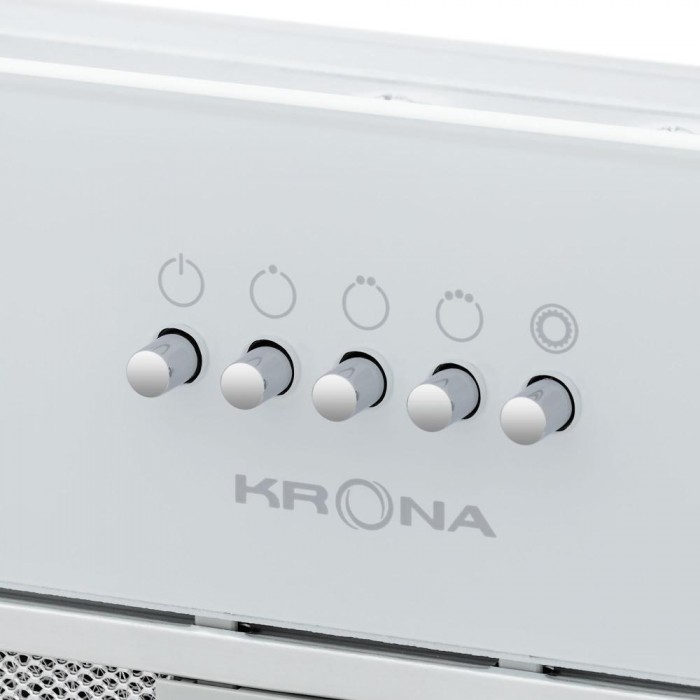 Встраиваемая вытяжка Krona KATE 600 GLASS WHITE PB