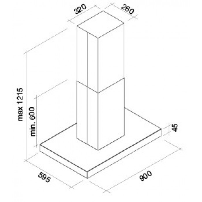 Вытяжка Falmec Luce 90 Glass Black island