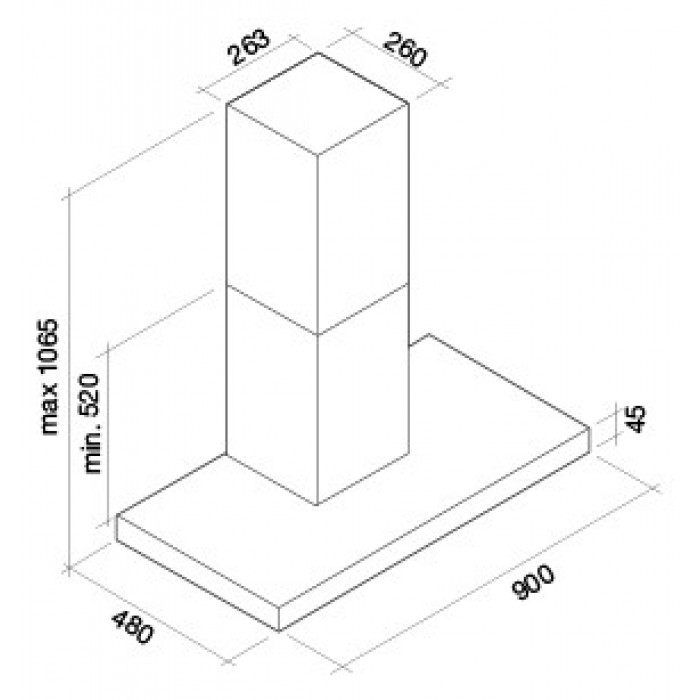 Вытяжка Falmec Luce 90 Glass Black wall