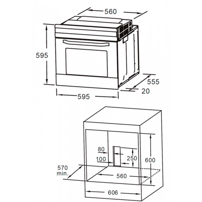 Газовый духовой шкаф Maunfeld MOGM703B2