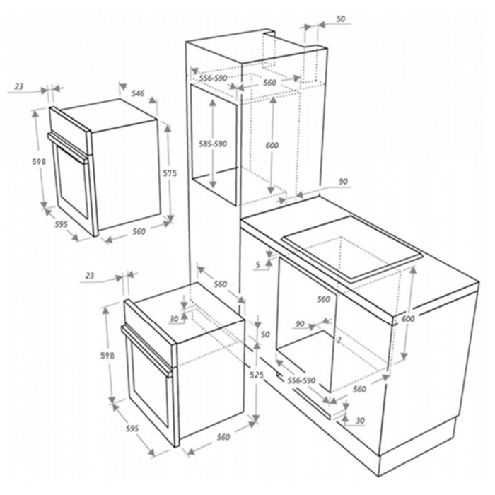 Газовый духовой шкаф Maunfeld EOGC604RBG.MT