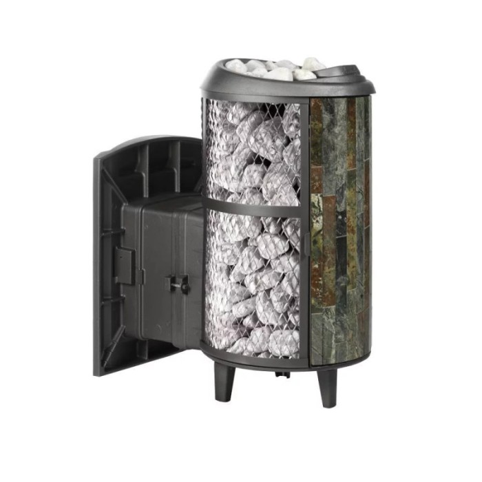 Печь банная Прометалл Атмосфера L комбинированная сетка-ламель Жадеит наборный