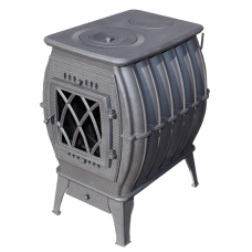 Печь-камин отопительно-варочная Прометалл Бахта (цв. серый)