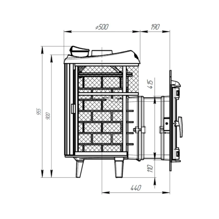 Печь банная Прометалл Атмосфера L комбинированная сетка-ламель Окаменевшее дерево наборный