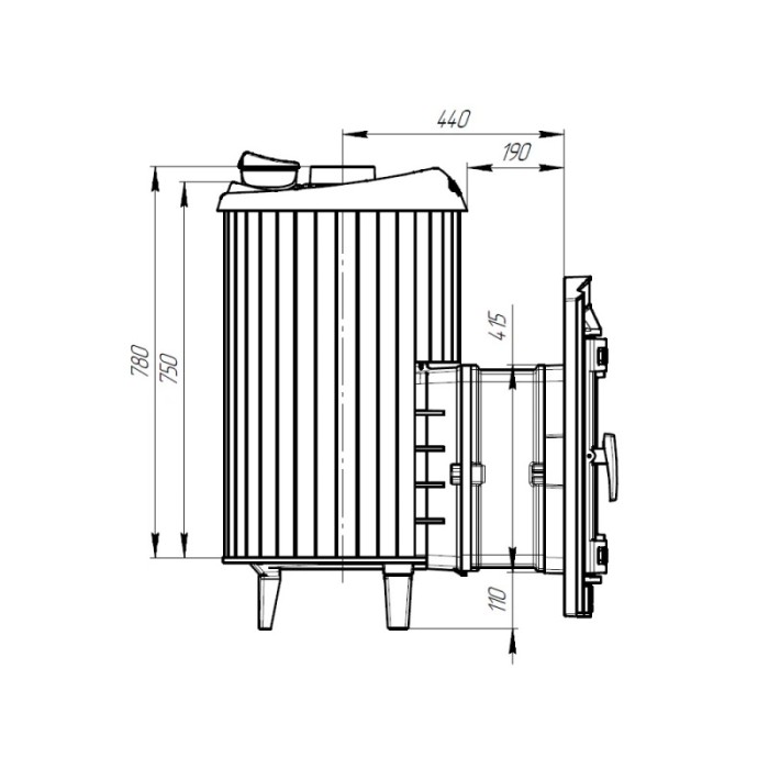 Печь банная Прометалл Атмосфера L в ламелях Пироксенит наборный рисунок