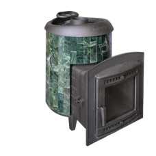 Печь банная Прометалл Атмосфера L в ламелях из натурального камня Змеевик наборный