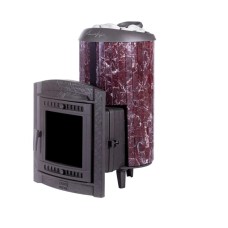 Печь банная Прометалл Атмосфера XL в ламелях Россо Леванто наборный рисунок