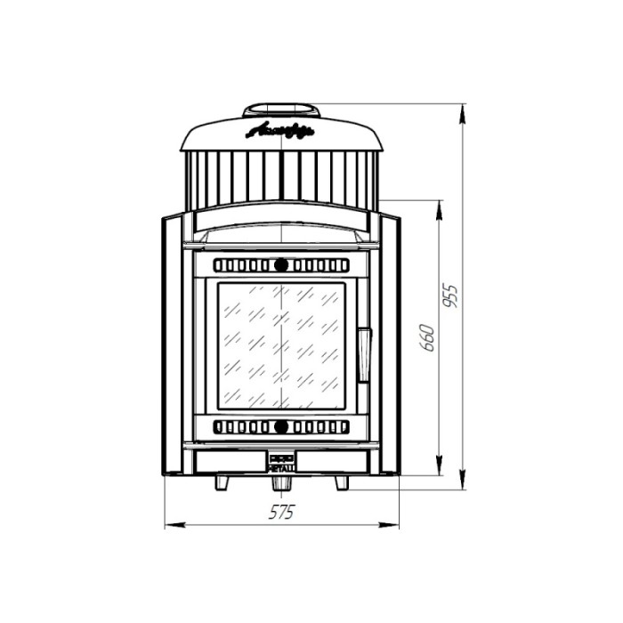 Печь банная Прометалл Атмосфера L в ламелях Пироксенит наборный рисунок