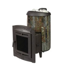 Печь банная Прометалл Атмосфера L в ламелях Жадеит наборный рисунок