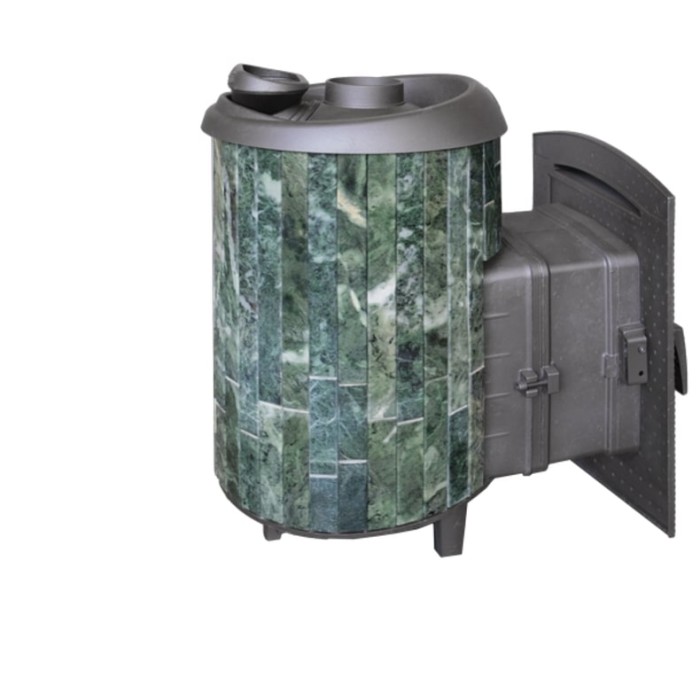 Печь банная Прометалл Атмосфера L в ламелях из натурального камня Змеевик наборный