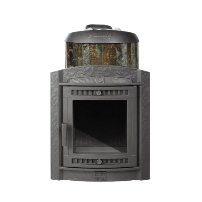 Печь банная Прометалл Атмосфера L в ламелях Жадеит наборный рисунок