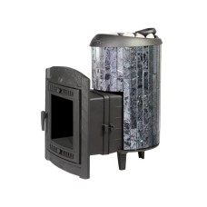 Печь банная Прометалл Атмосфера L в ламелях Пироксенит наборный рисунок