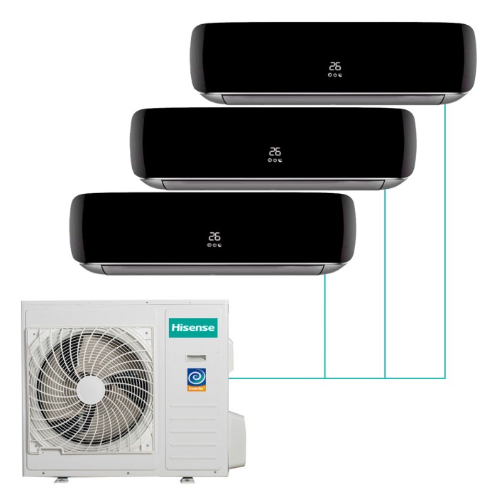 Настенная мульти-сплит-система Hisense Premium Black Fm Dc Inverter R32 на 3 комнаты
