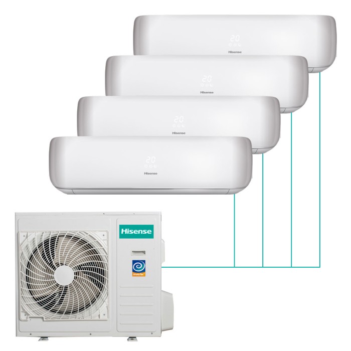 Настенная мульти-сплит-система Hisense Premium Desing Fm Dc Inverter R32 на 4 комнаты
