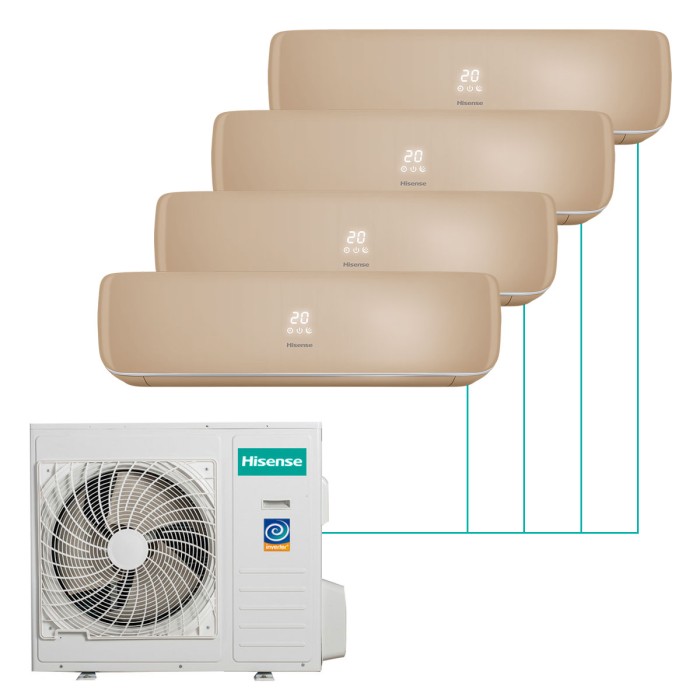Настенная мульти-сплит-система Hisense Premium Champagne Fm Dc Inverter R32 на 4 комнаты