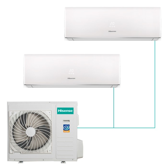 Настенная мульти-сплит-система Hisense Smart Fm Dc Inverter R32 на 2 комнаты