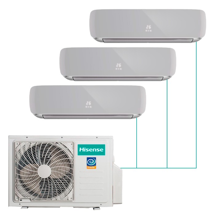 Настенная мульти-сплит-система Hisense Silver FM DC Inverter R32 на 3 комнаты