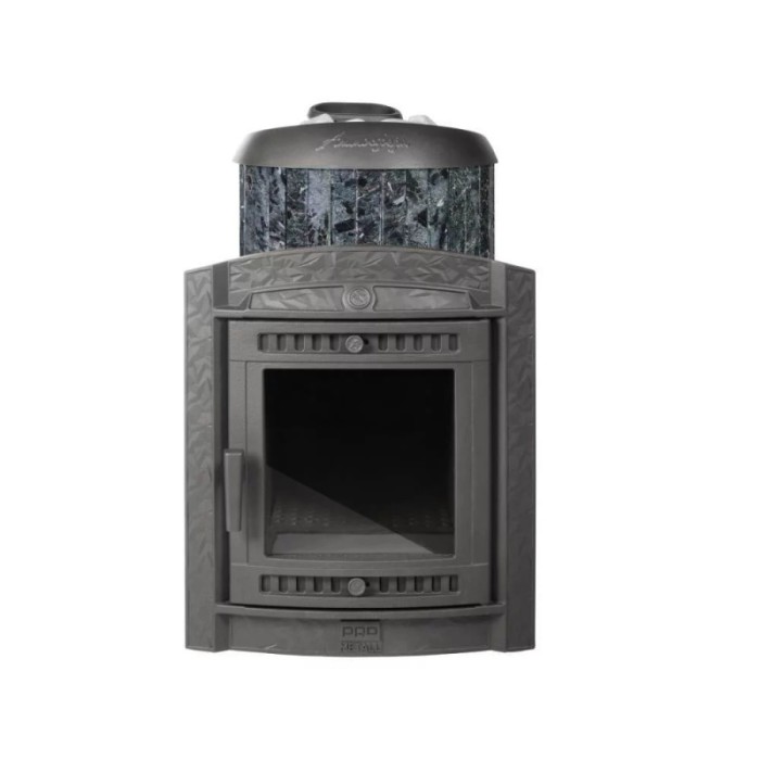 Печь банная Прометалл Атмосфера L в ламелях Пироксенит наборный рисунок