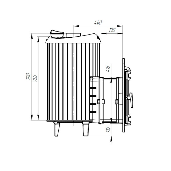 Печь банная Прометалл Атмосфера XL в ламелях Окаменевшее дерево наборный рисунок