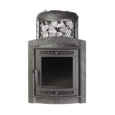 Печь банная Прометалл Атмосфера L комбинированная сетка-ламель Окаменевшее дерево наборный