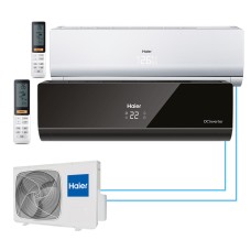 Мульти сплит-система Haier на 2 комнаты (20+20 кв.м.) белый/черный LIGHTERA