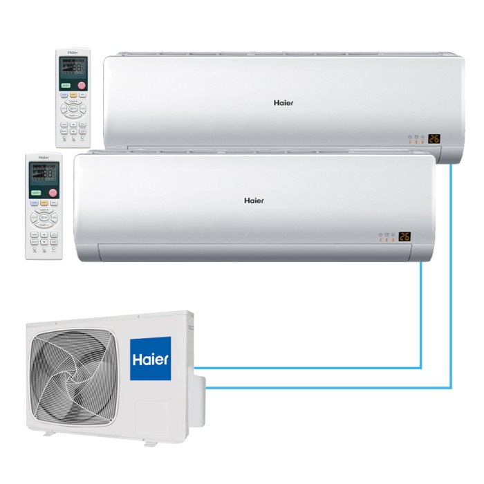 Мульти сплит-система Haier на 2 комнаты (25+25 кв.м.) BREEZA