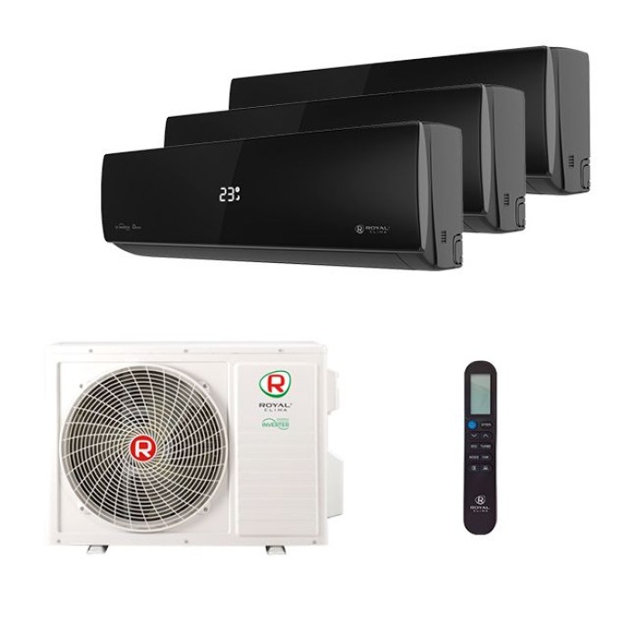 Мульти сплит система Royal Clima на 3 комнаты (20+20+20 кв.м) серия ATTICA NERO