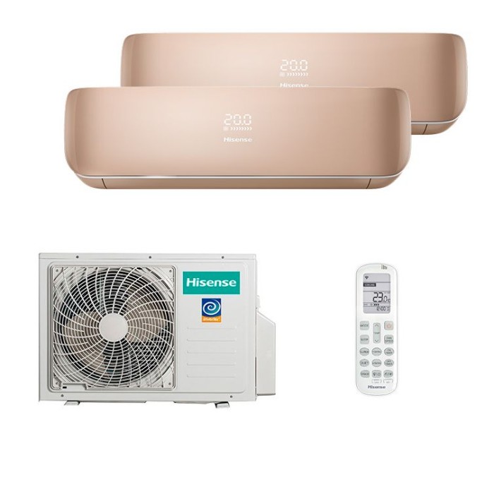 Мульти сплит-система Hisense на 2 комнаты (20+20 кв.м.) Champagne R32