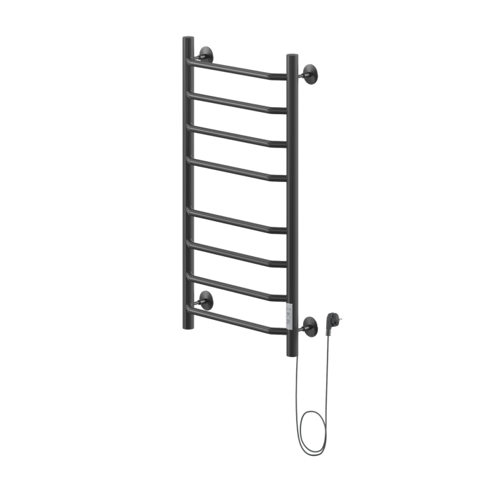 Полотенцесушитель Электрич.кабельный Ника WAY-3 80/40 RAL9005 черный матовый правый тэн