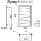 Полотенцесушитель Terma ZIGZAG 835/500 RAL9016 белый матовый