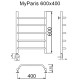 Полотенцесушитель электрический MYFREA My Paris 60/40 левый тэн