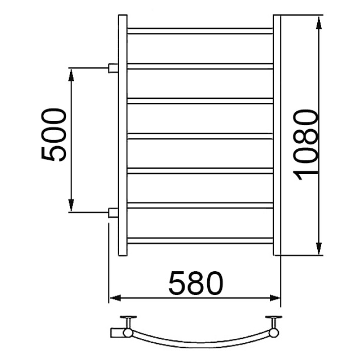 Полотенцесушитель Ника ARC ЛД 100/50 бок. подкл. 50 см