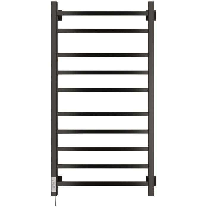 Полотенцесушитель Электрич.кабельный Ника STEP-2 100/50 RAL9005 черный матовый левый тэн