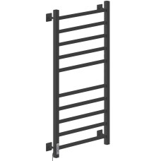 Полотенцесушитель Электрич.кабельный Ника STEP-1 100/50 RAL9005 черный матовый левый тэн