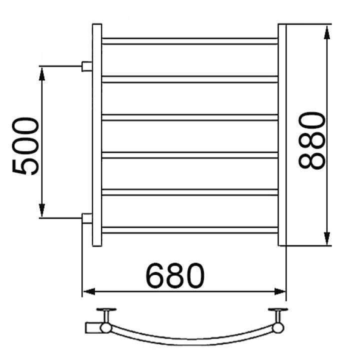 Полотенцесушитель Ника ARC ЛД 80/60 бок. подкл. 50 см