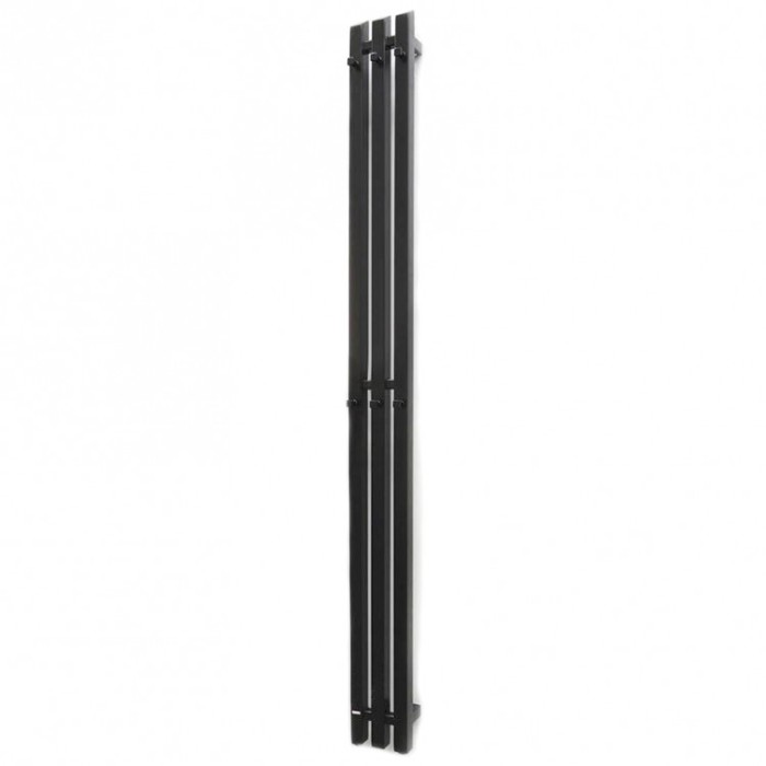 Полотенцесушитель ГРОТА CORSA 130/1200 RAL9005 черный матовый с крючками