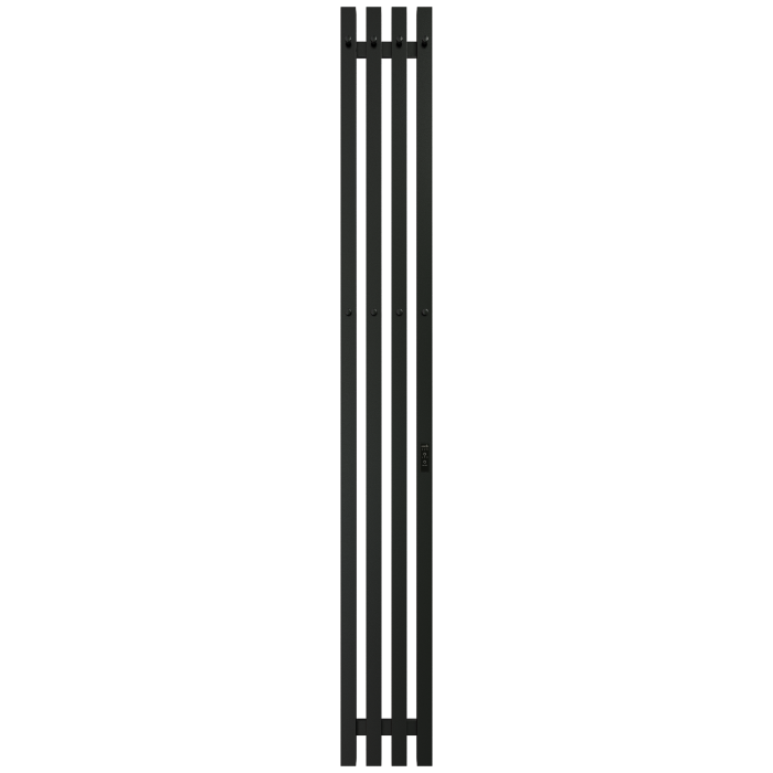 Полотенцесушитель Электрич. с/т GROIS Quartet GR-125 180х1500 П3 RAL 9005 R черный матовый