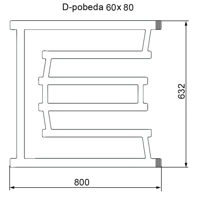 Полотенцесушитель D pobeda 60/80 1"-3/4"-1/2" без полки