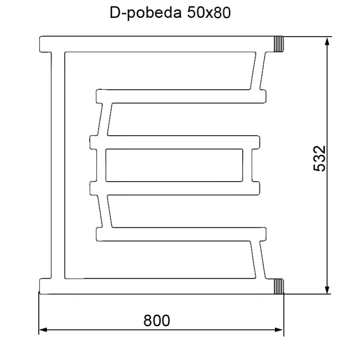 Полотенцесушитель D pobeda 50/80 1"-3/4"-1/2" без полки