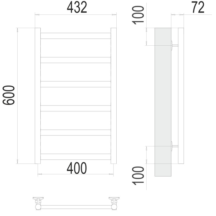 Полотенцесушитель TERMINUS Эконом Аврора П6 400х600 NEW